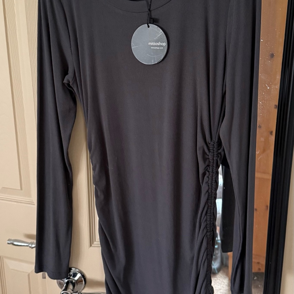 Mittoshop Charcoal Ribbed Top